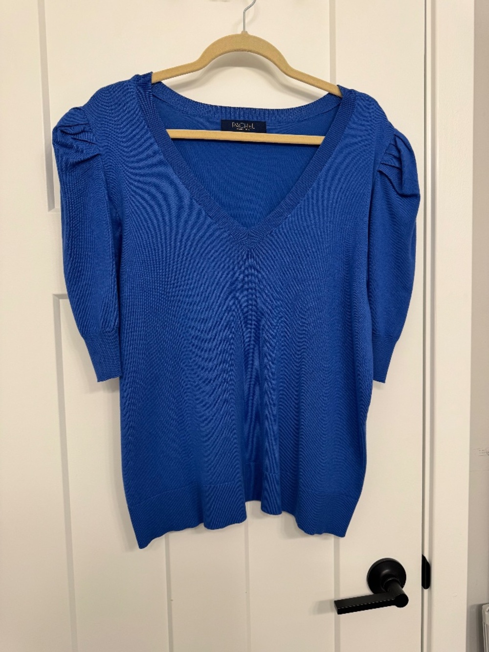 Cobalt Blue Puff Sleeve Sweater